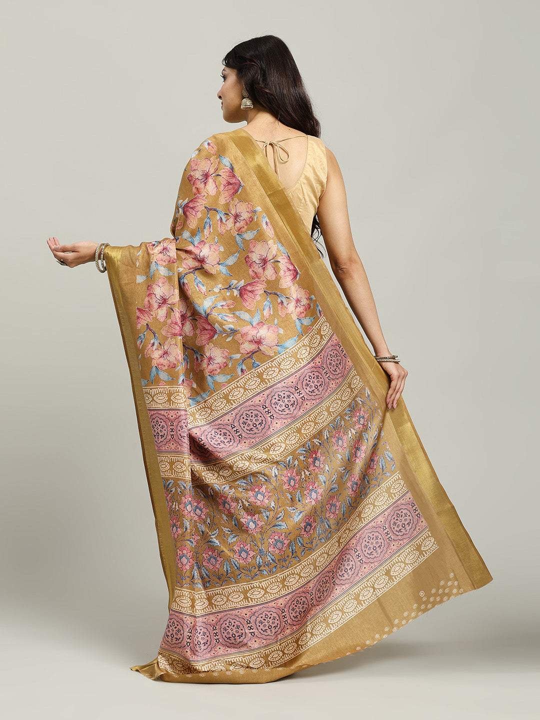 Floral Printed Art Silk Woven Saree