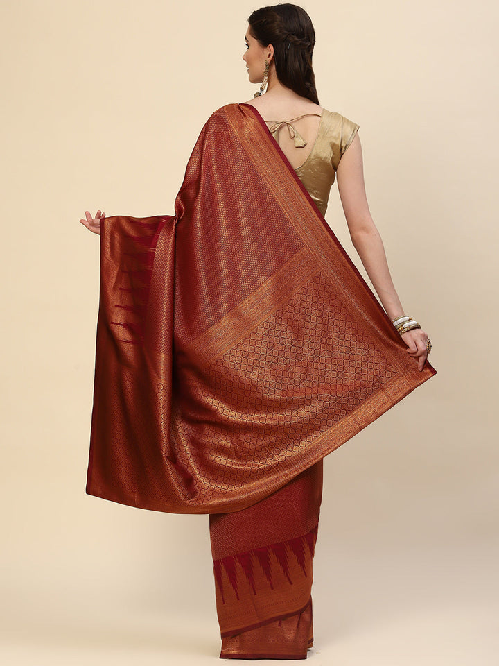 Brocade Zari Jaal Handloom Woven Saree