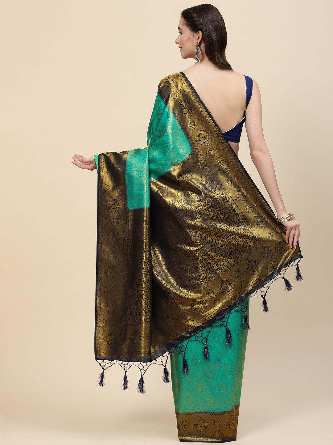 Brocade Zari Jaal Handloom Woven Saree