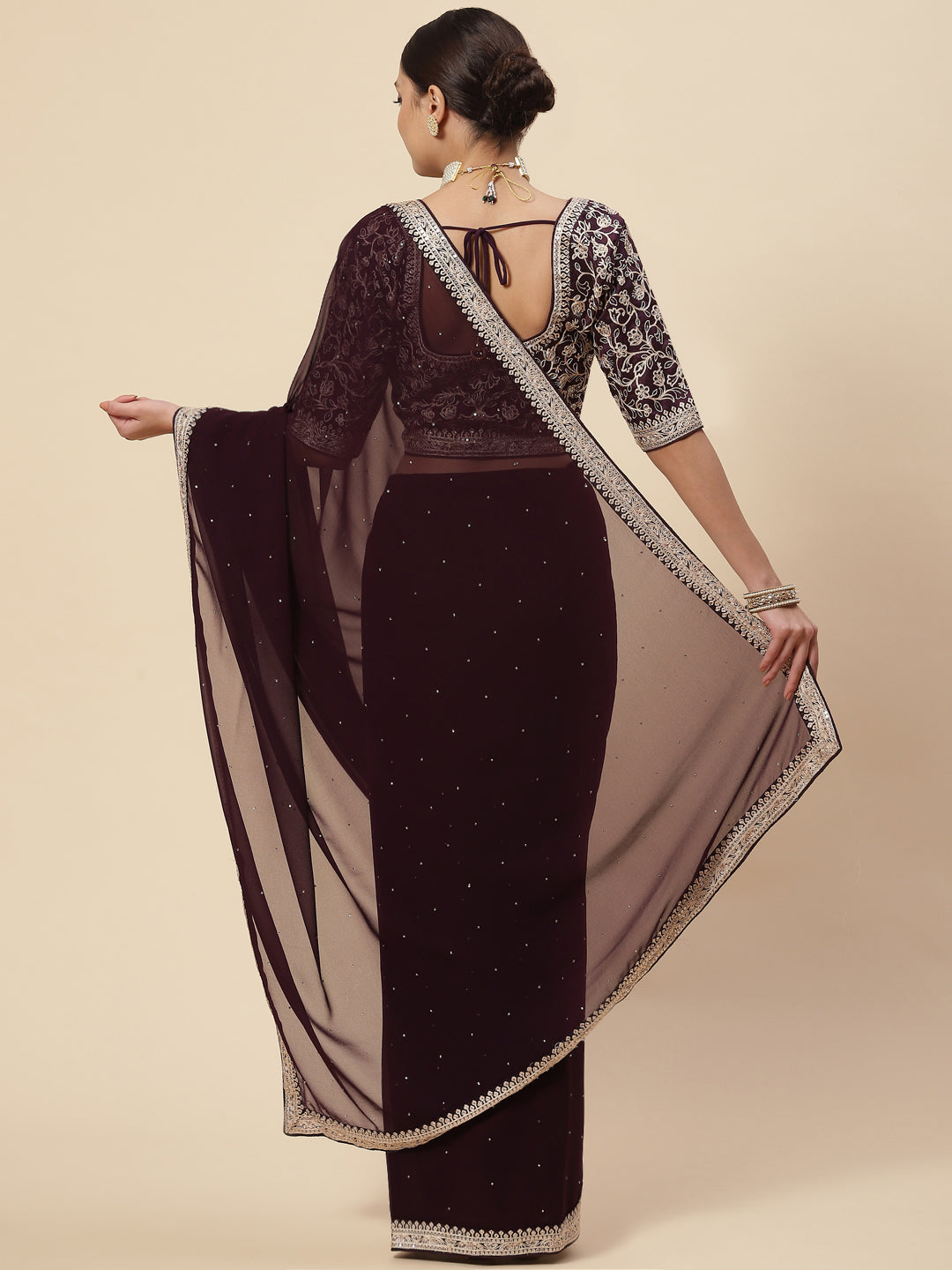 Embroidered Georgette Saree