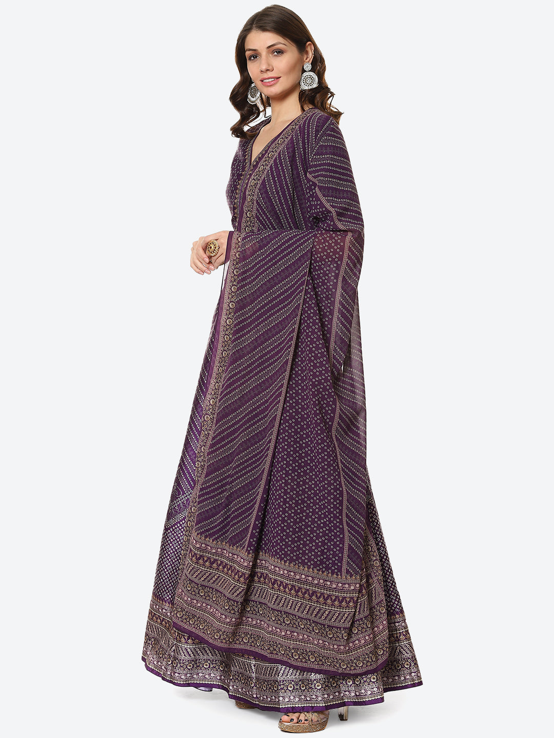 Printed Choli With Lehenga & Net Dupatta