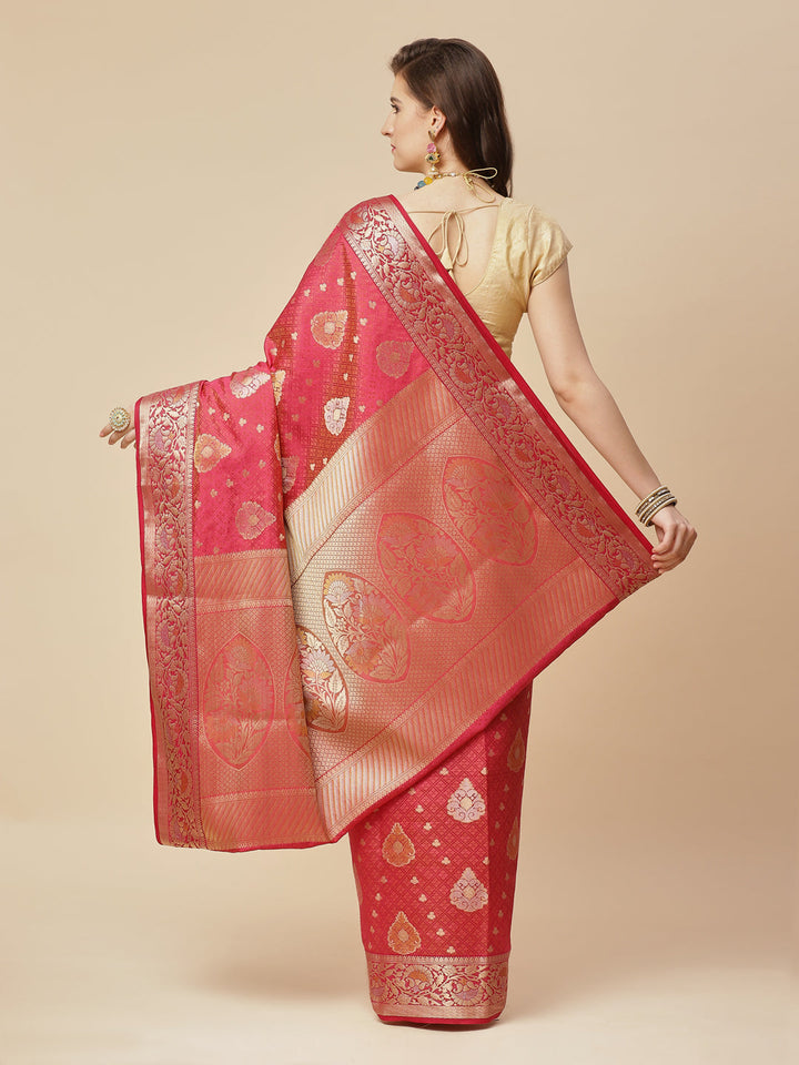 Zari Border Booti Art Handloom Woven Saree
