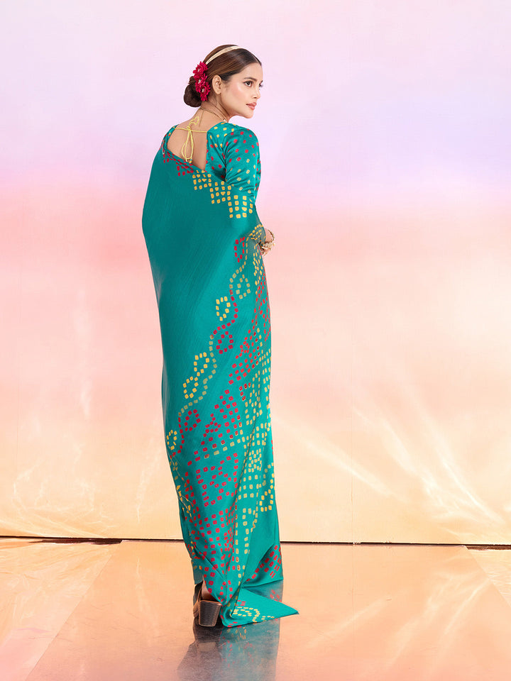 Printed Satin Saree