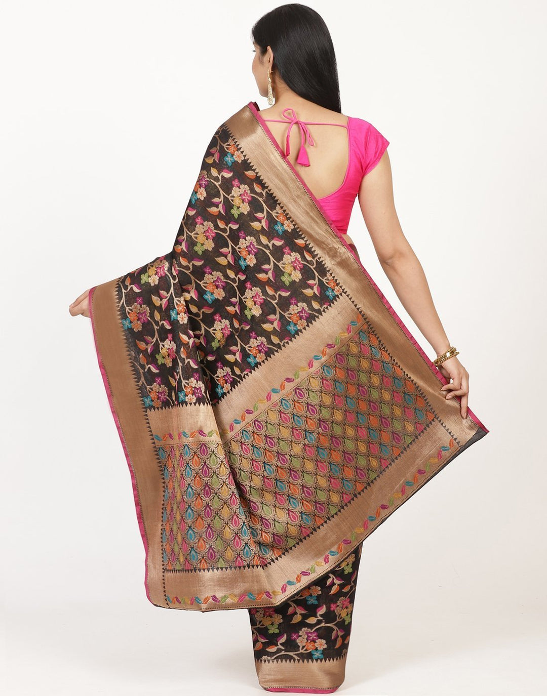MBZ Meena Bazaar-Rani Cotton Woven Saree