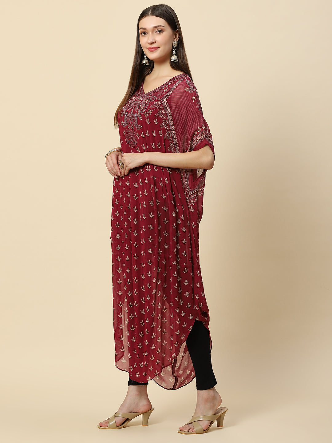 Digital Printed Georgette Kaftan Kurta