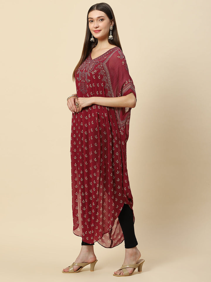 Digital Printed Georgette Kaftan Kurta