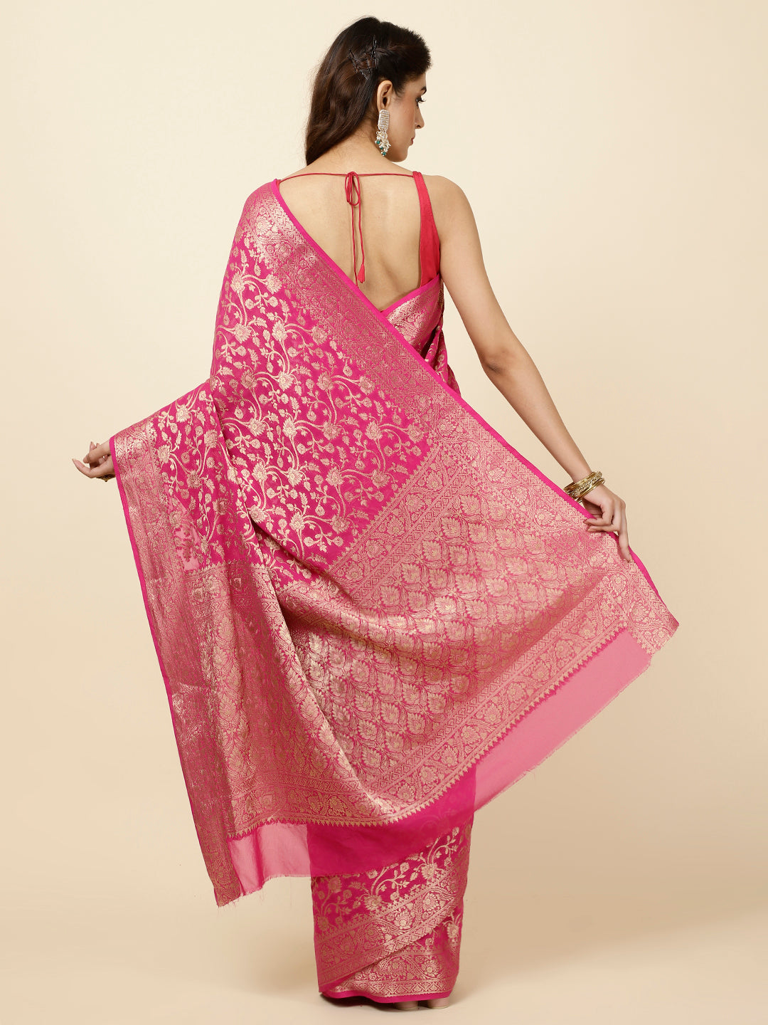 Zari Jaal Woven Georgette Saree