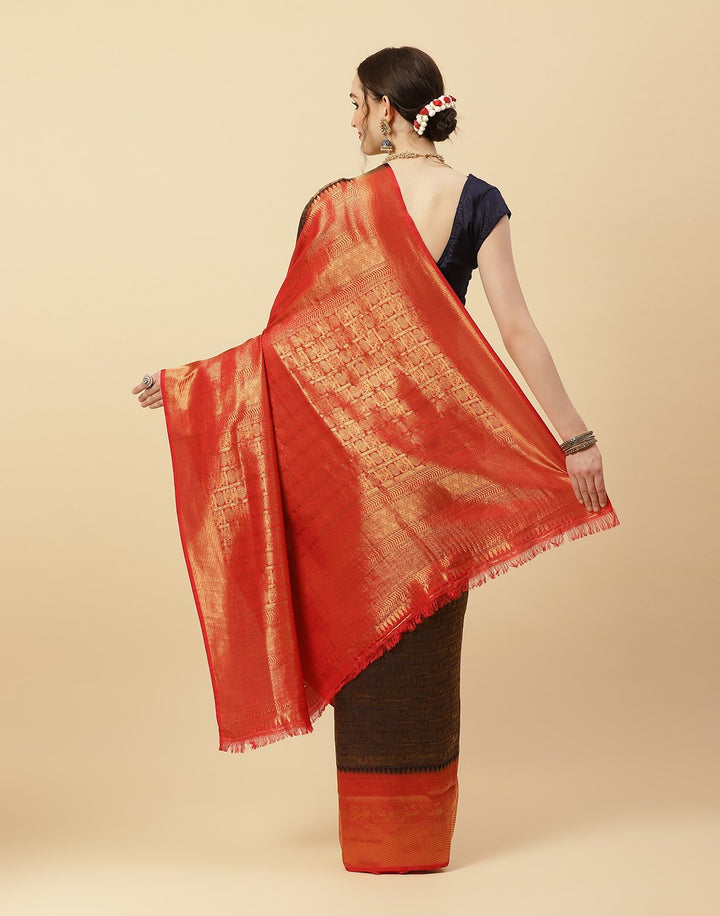 Woven Brocade Zari Jaal Art Handloom Saree