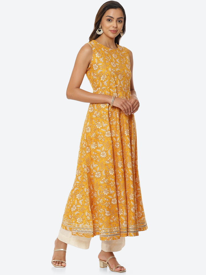Printed Cotton Double Layered Anarkali Kurta