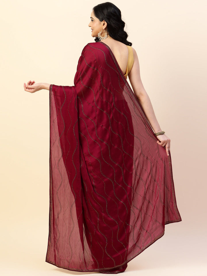 Swarovski Jaal Embroidered Chiffon Saree