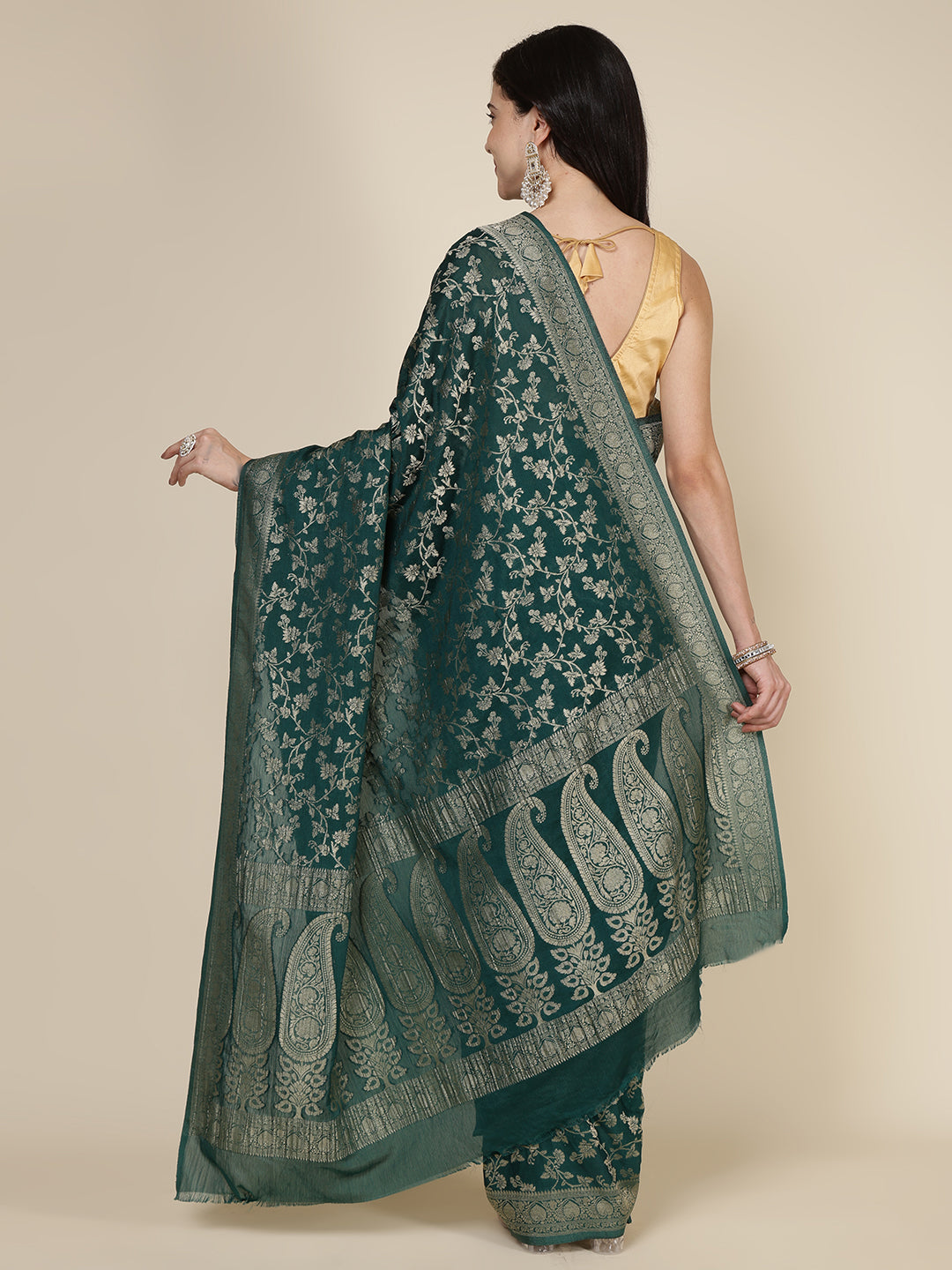 Border Zari Jaal Art Silk Woven Saree