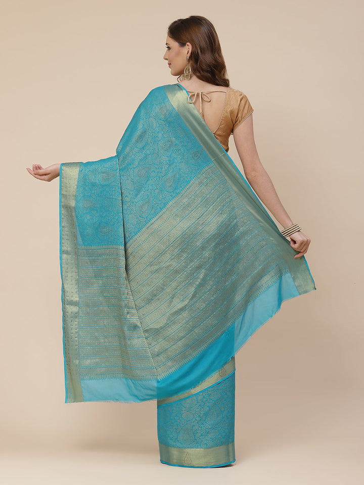 Light Brocade Georgette Plain Saree