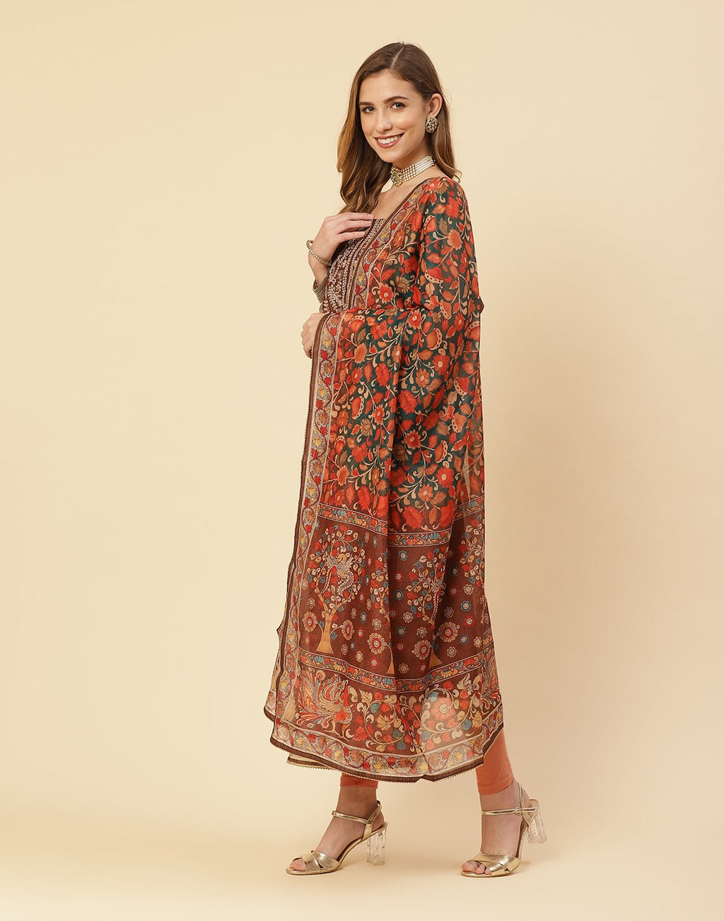 Printed Chanderi Suit Piece