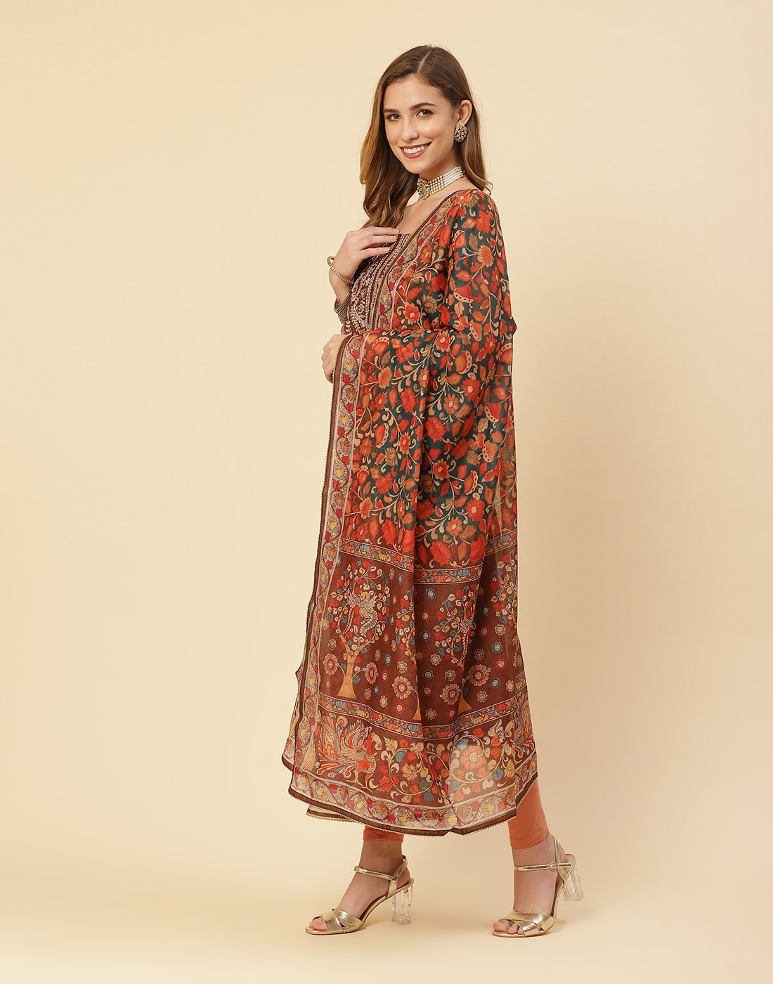 Printed Chanderi Suit Piece