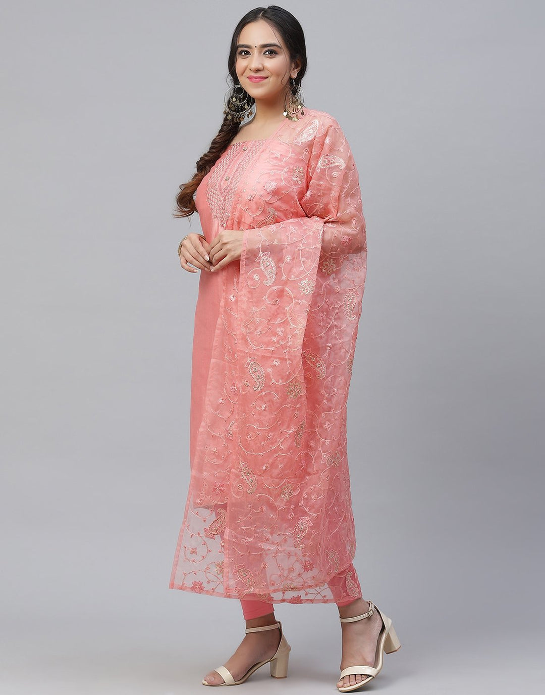 Chanderi Embroidered Suit Piece