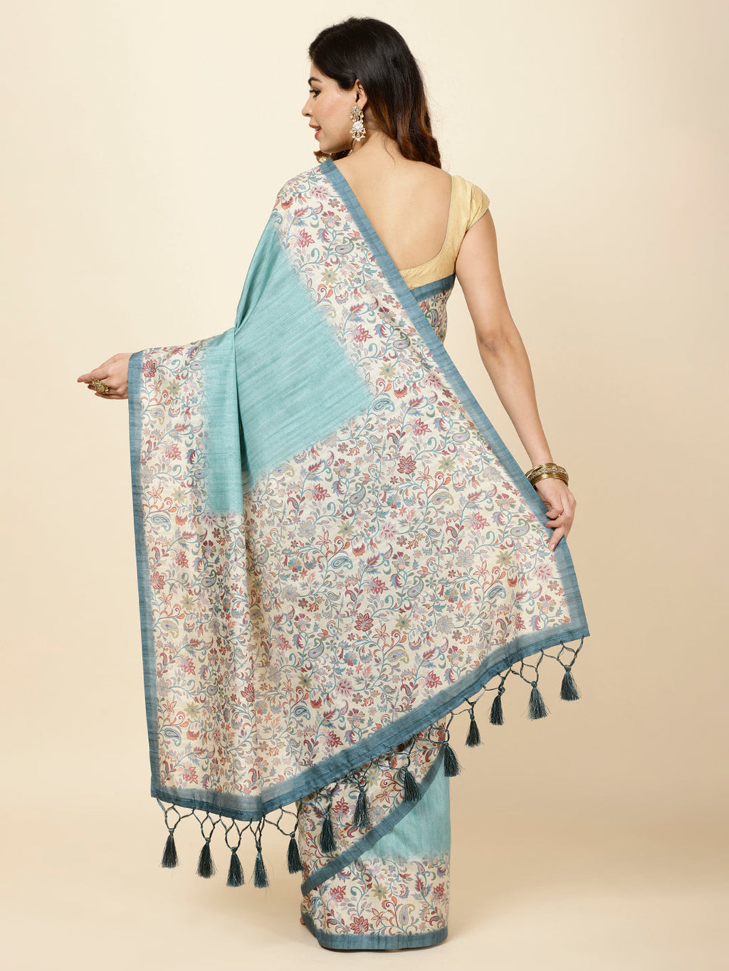 Printed Tussar Saree