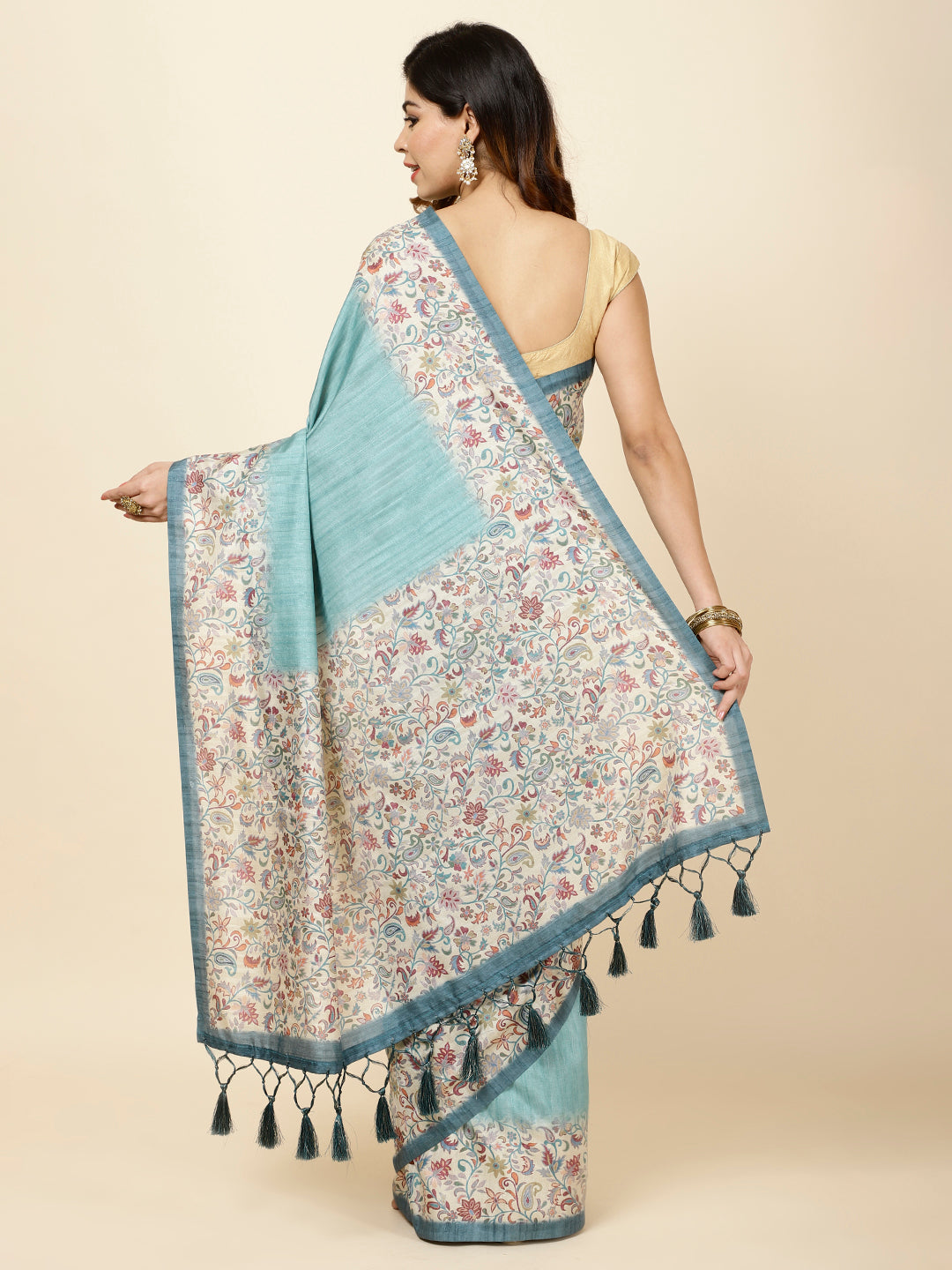Printed Tussar Saree
