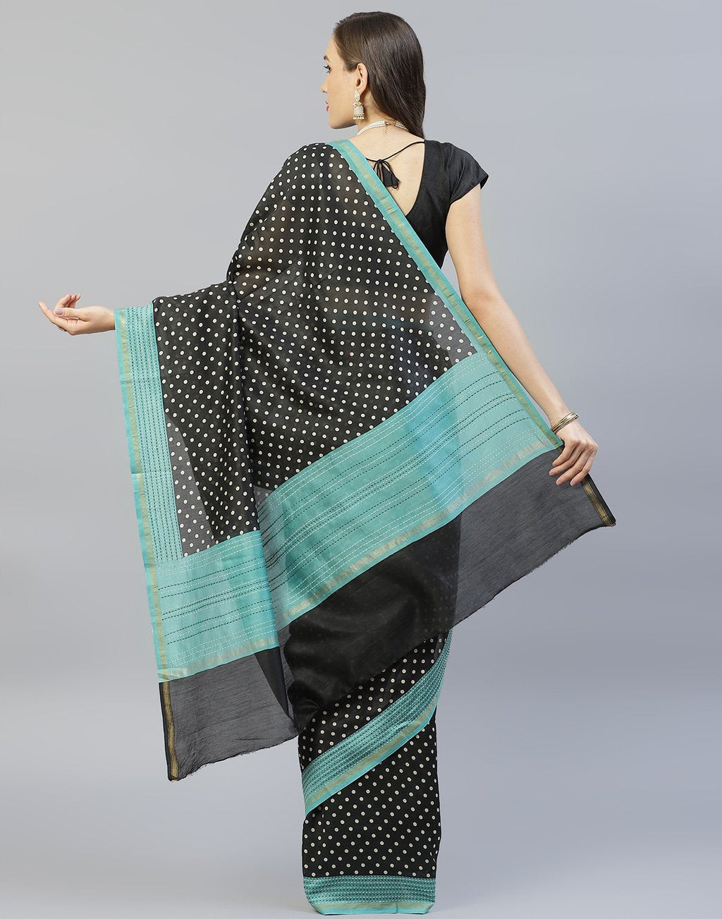 Kantha Border Printed Cotton Saree