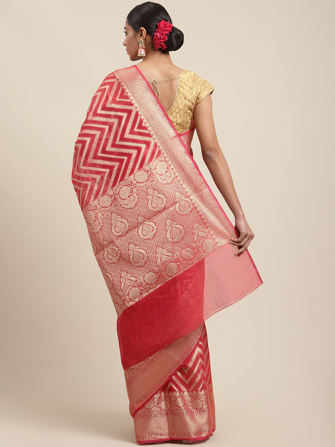 Zari Jaal Cotton Woven Saree