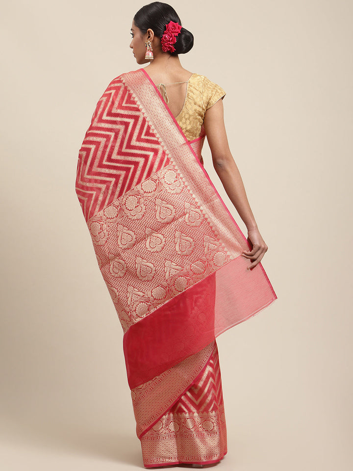 Zari Jaal Cotton Woven Saree