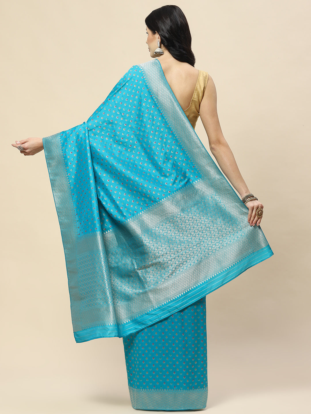 Zari Booti Woven Art Silk Banarsi Saree