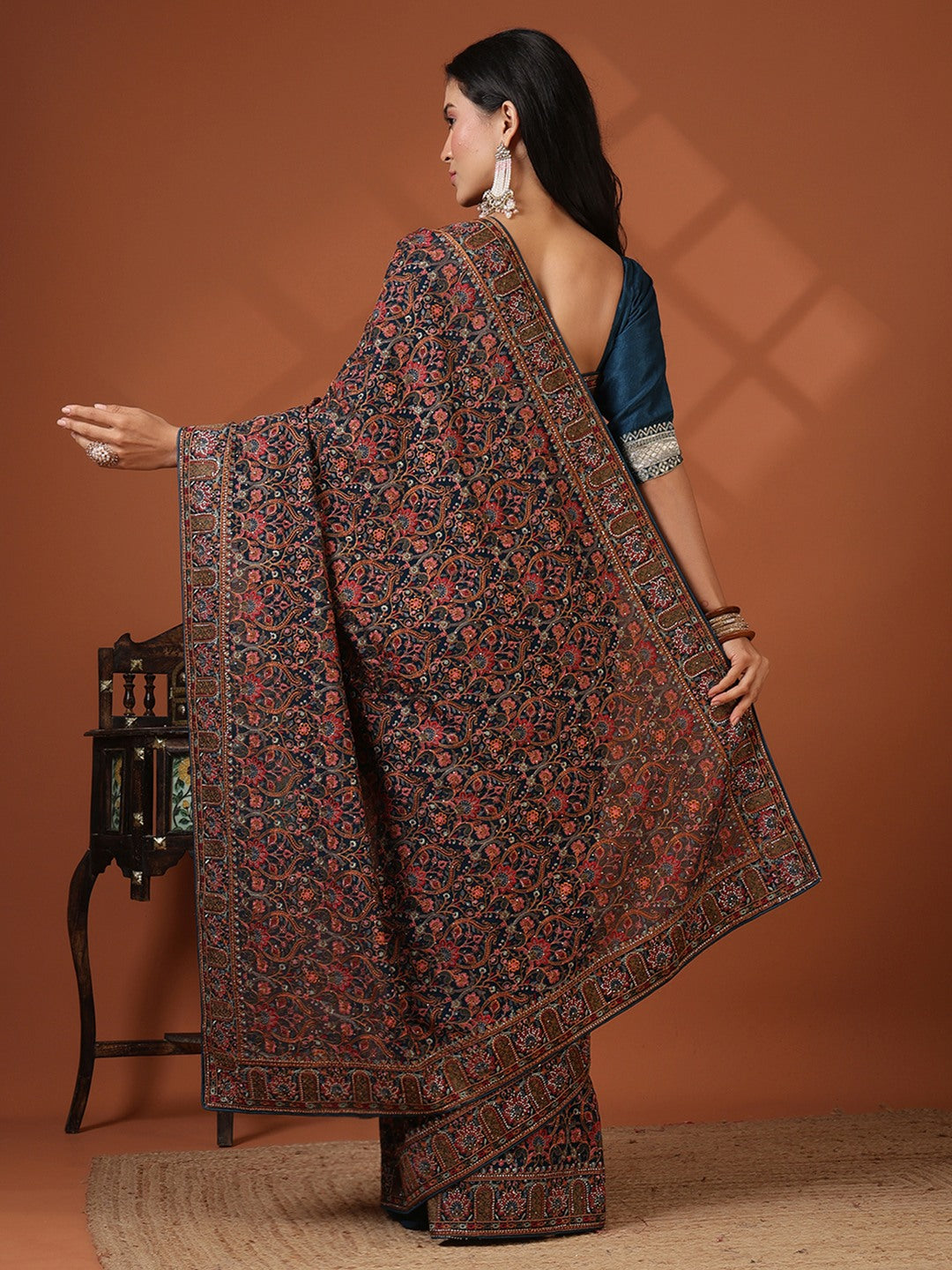 Embroidered Georgette Saree