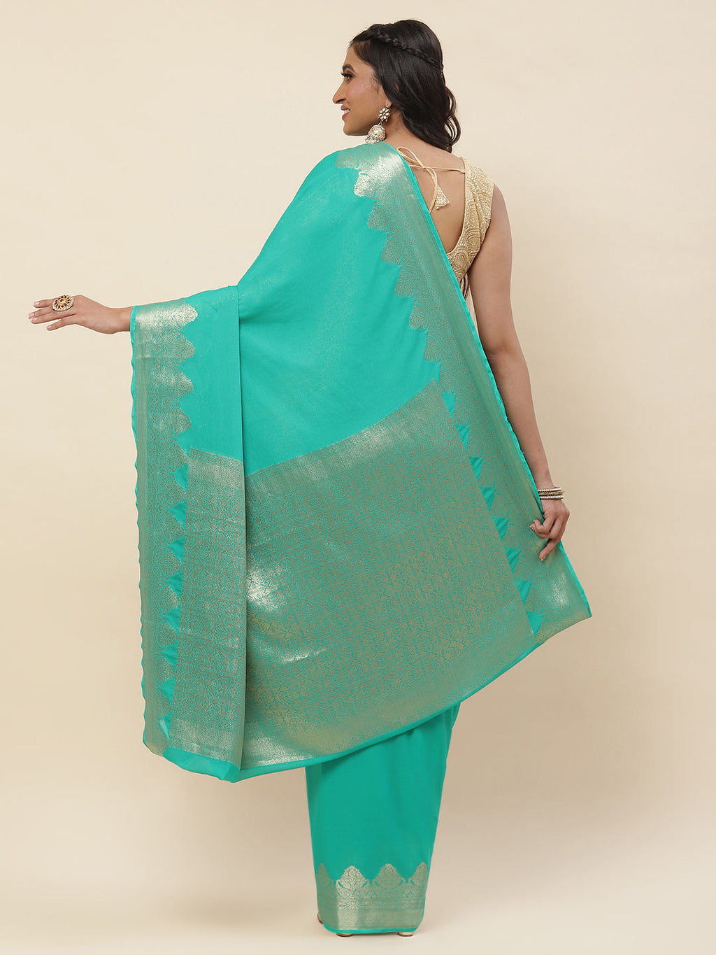 Zari Border Georgette Saree