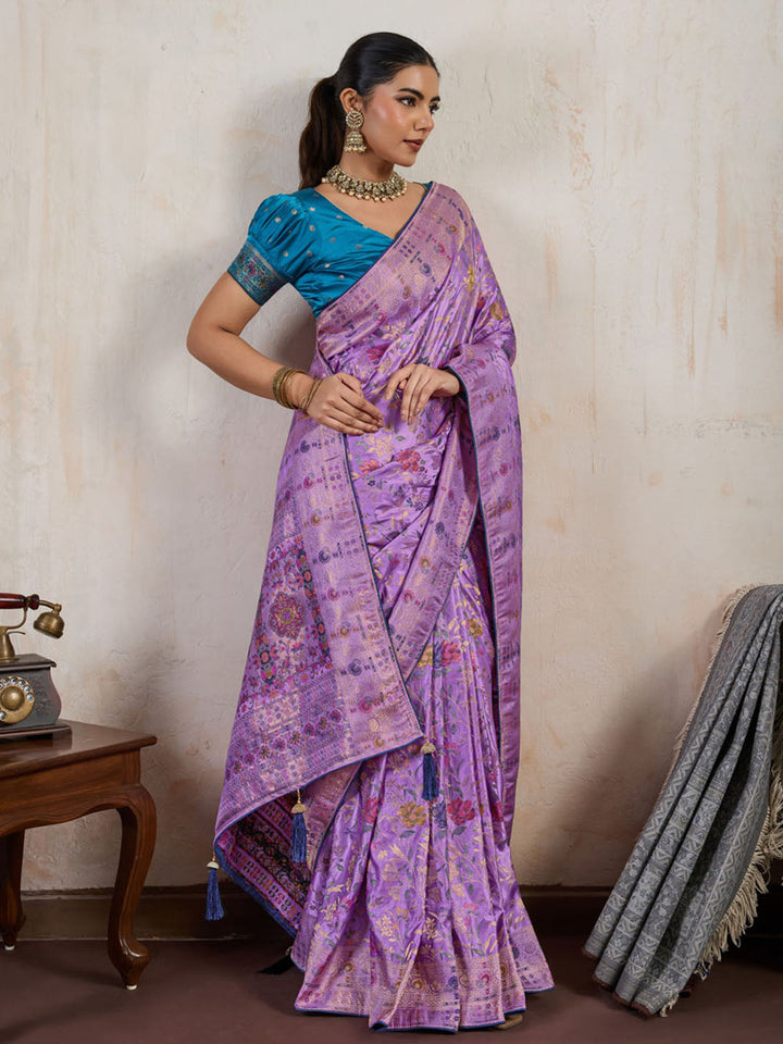 Woven Design Satin Makhmal Silk Saree