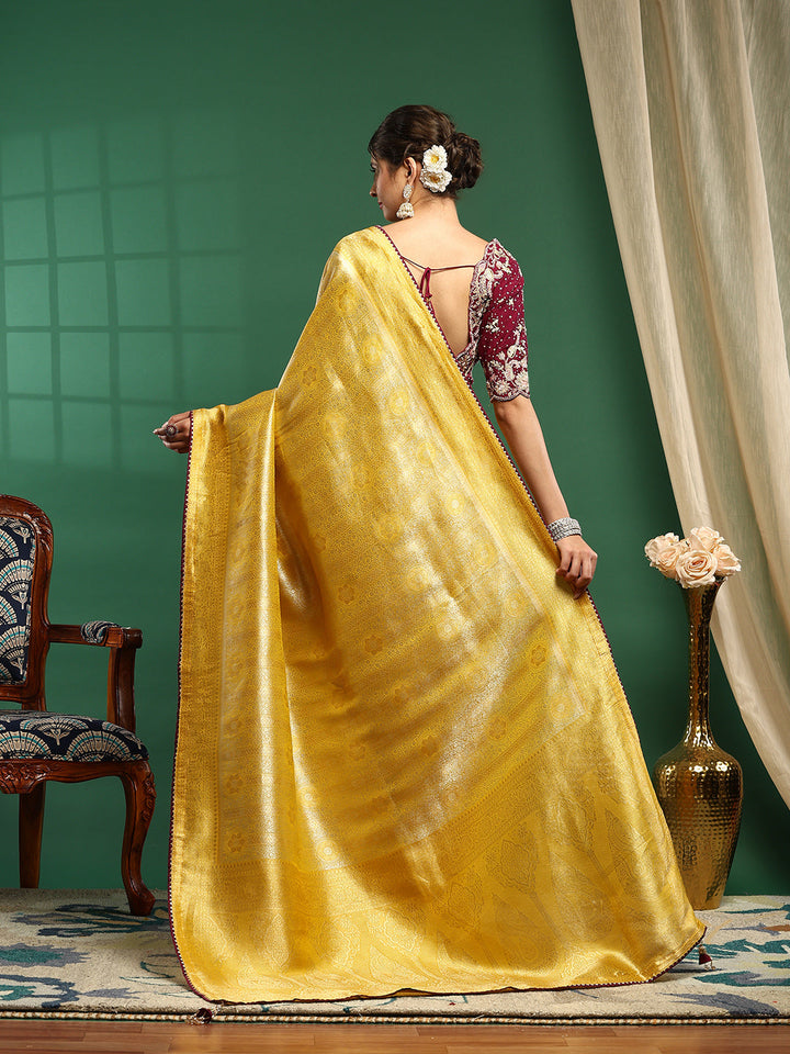 Embroidered Dola Silk Saree