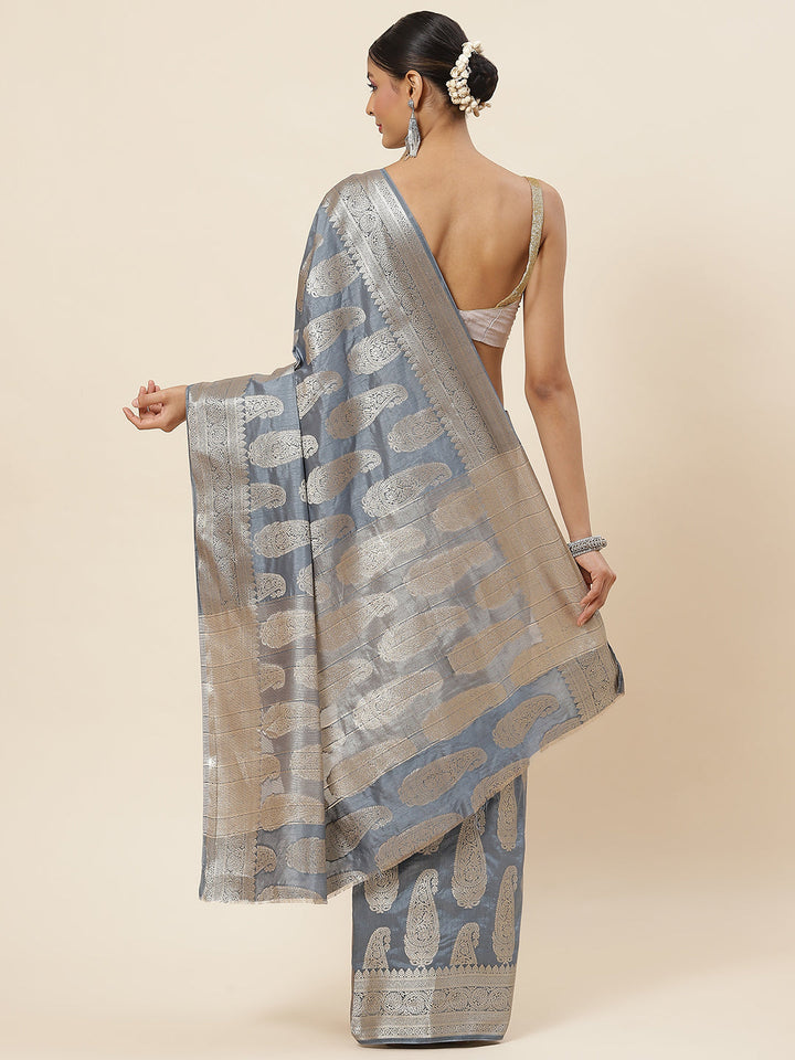 Zari Paisley Woven Handloom Saree