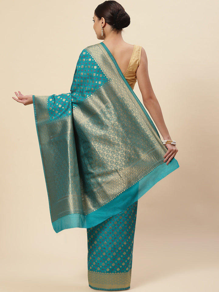 Zari Border Booti Handloom Woven Saree