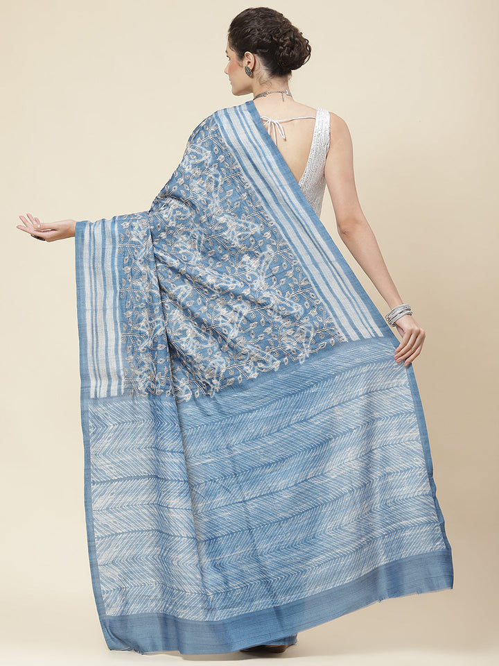 Resham Jaal Printed Handloom Saree