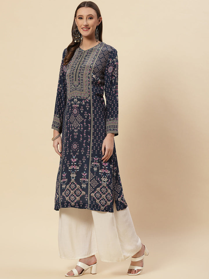 Printed Crepe Kurta