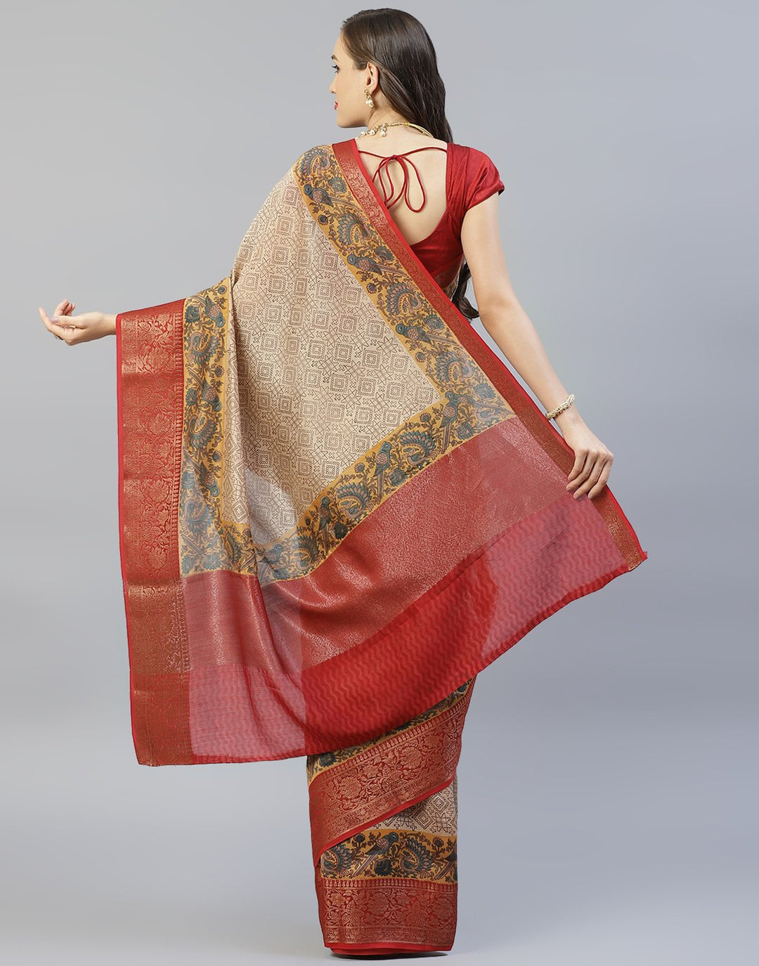Cotton Printed Saree With Zari Border