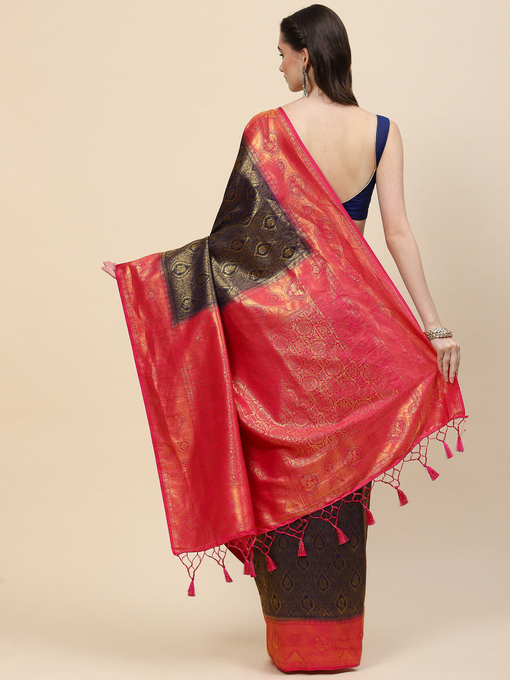 Brocade Zari Jaal Handloom Woven Saree
