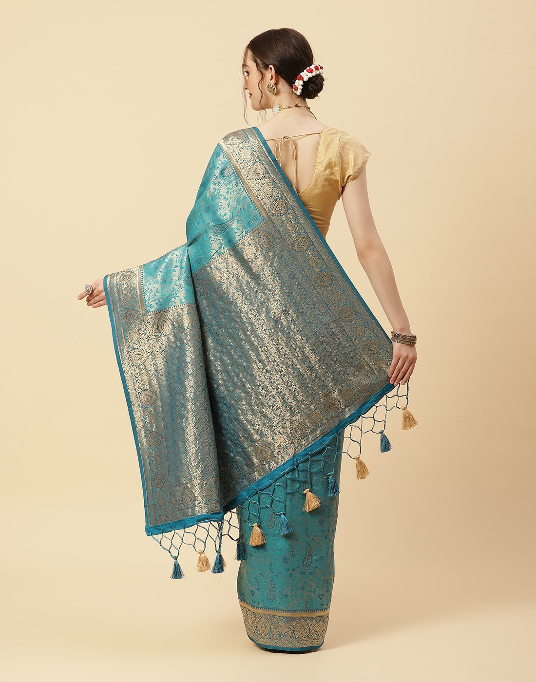 Embroidered Woven Art Handloom Saree