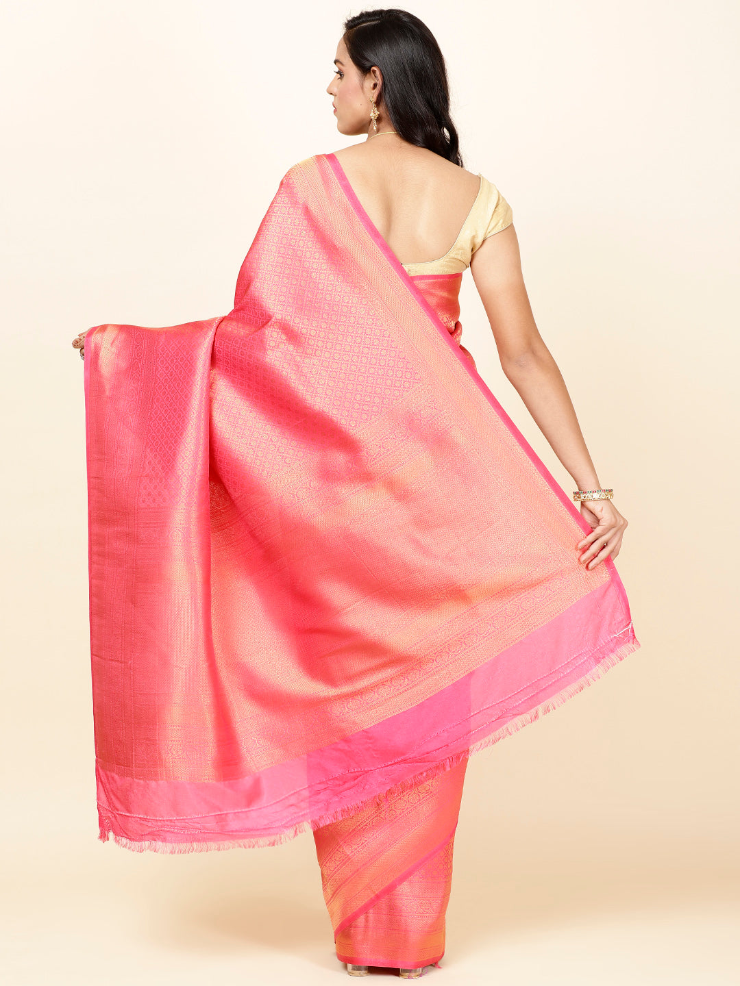Zari Jaal Woven Handloom Saree