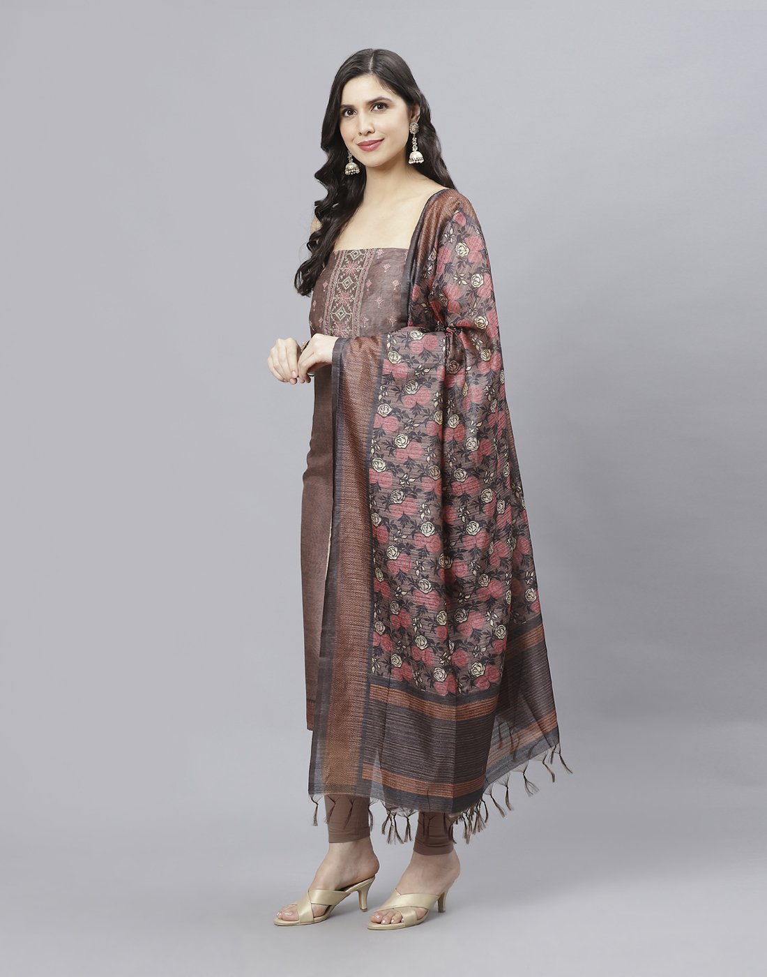 Chanderi Embroidered Suit piece
