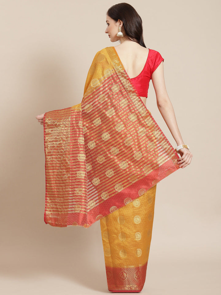 Zari Border Booti Art Handloom Woven Saree