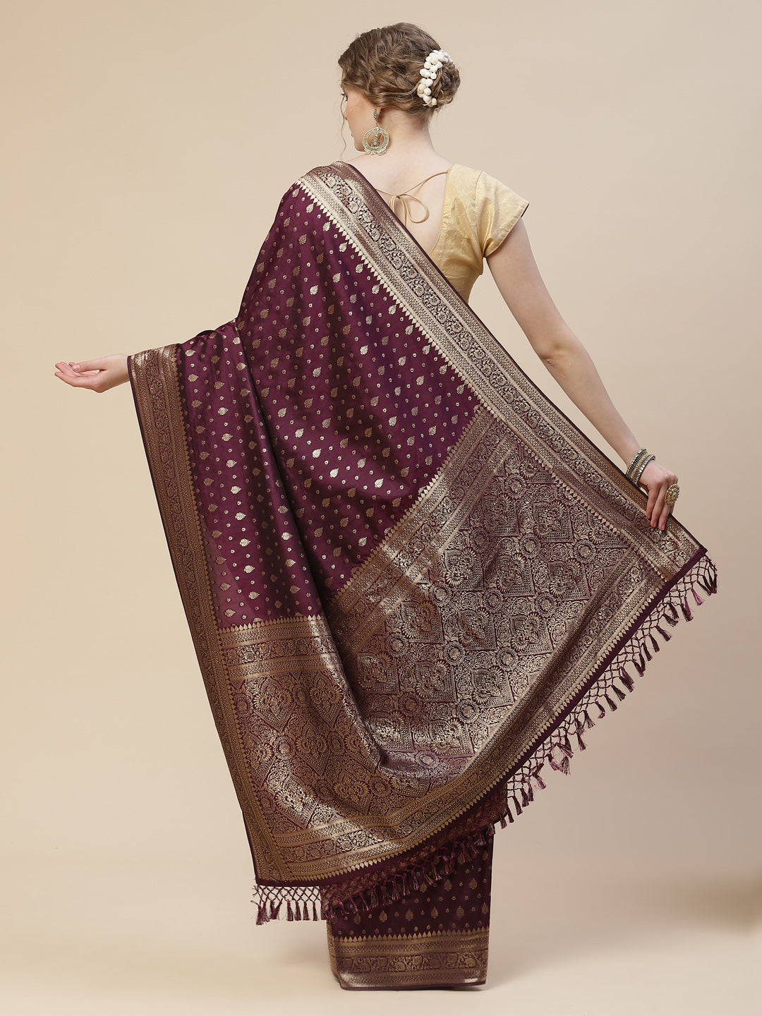 Stone Work Banarasi Woven Saree