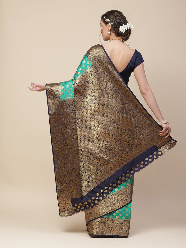 Zari Border Booti Art Handloom Woven Saree