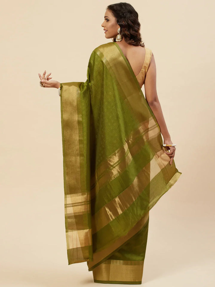 Plain Zari Border Handloom Woven Saree