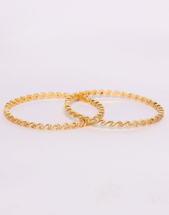 Elegant Gold Toned Bangle Set