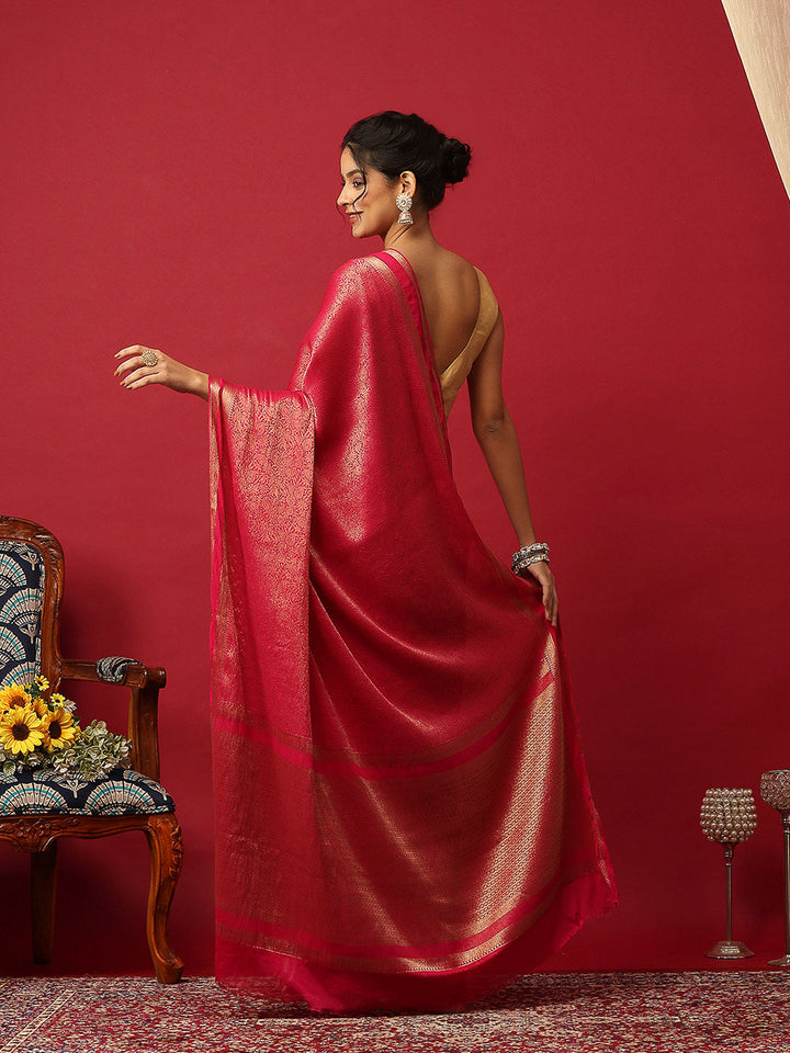 Plain Crepe Saree