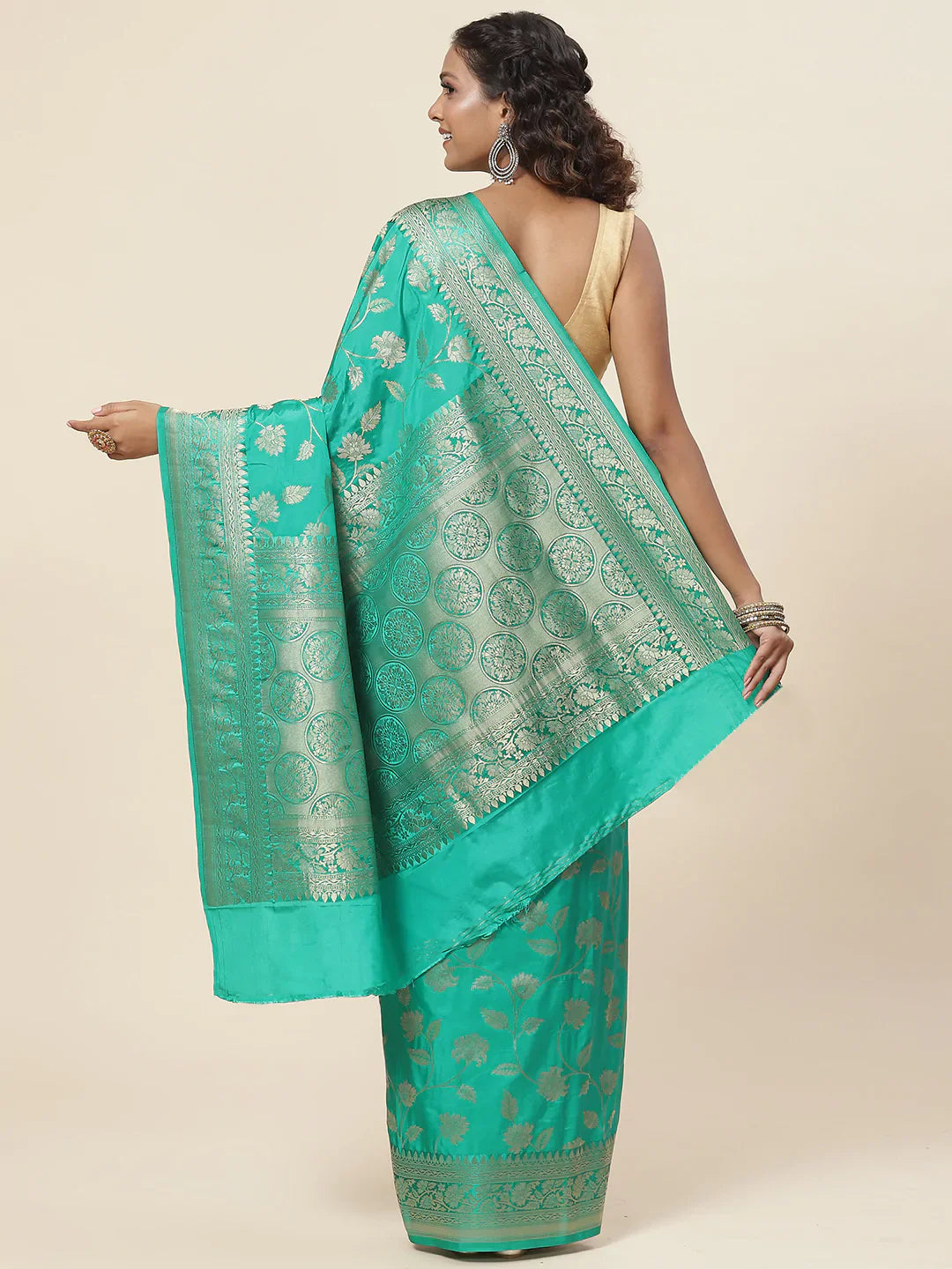 Floral Zari Jaal Handloom Woven Saree