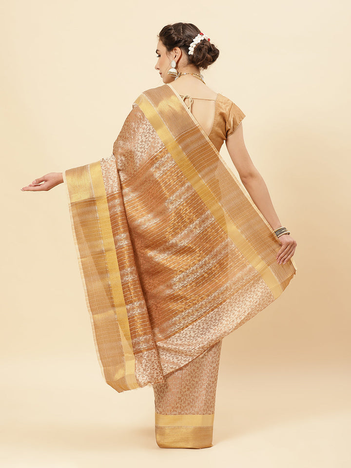 Art Handloom Saree With Jacquard Zari Border