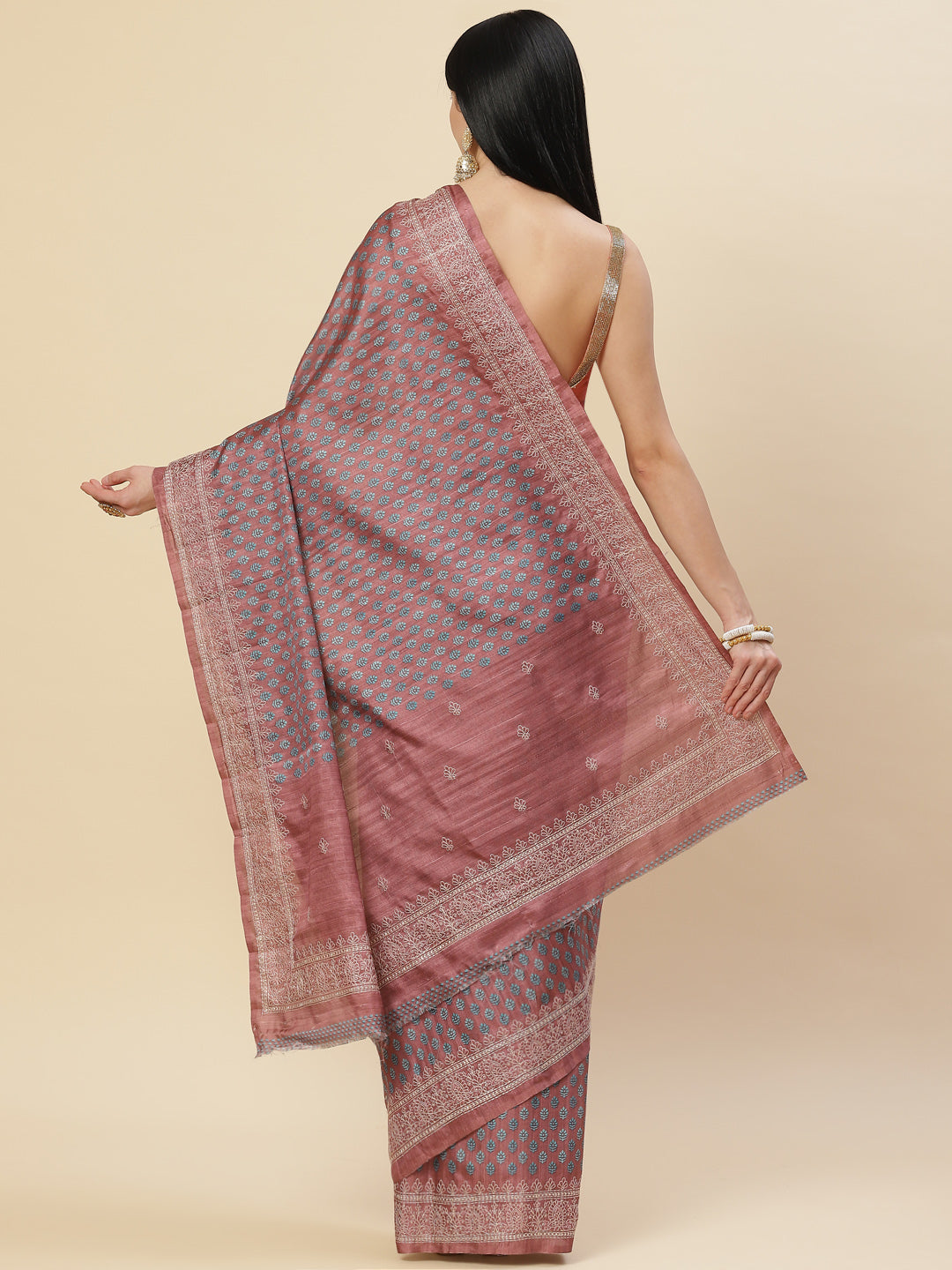 Digital Printed Tussar Saree