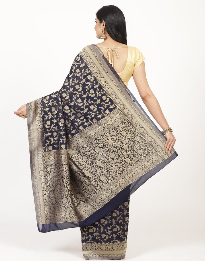 MBZ Meena Bazaar-Zari Jaal Art Georgette Saree