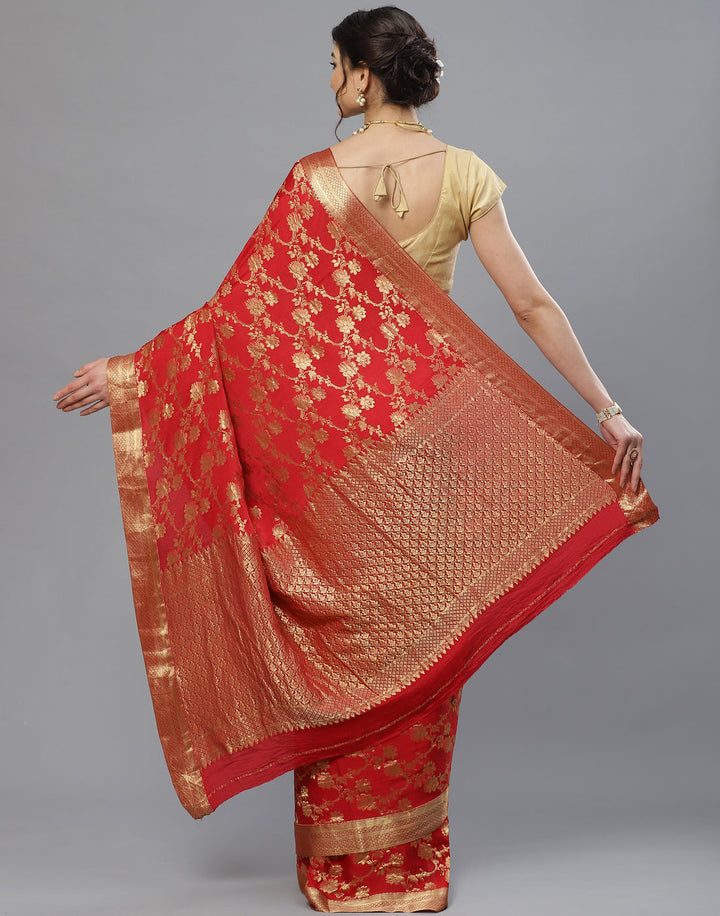 Zari Jaal Crepe Saree