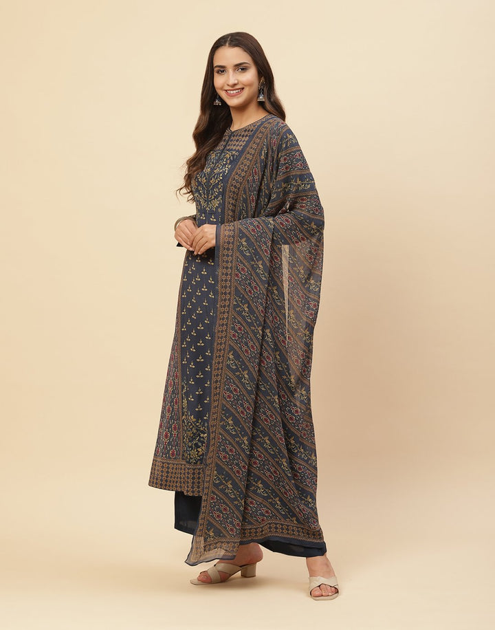 Digital Printed Crepe Salwar Kameez Stitched Suit With Georgette Dupatta